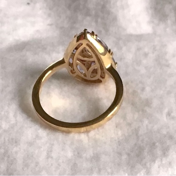 Tanzanite Teardrop Ring in 14kt Vermeil - Picture 2 of 6